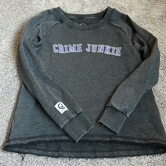 Crime Junkie Podcast Sweatshirt (Charcoal size Medium) - Picture 1 of 8
